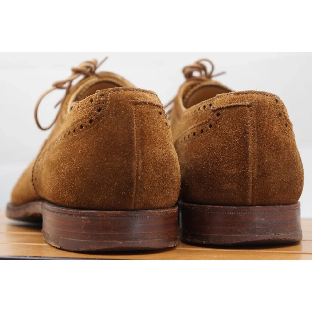 Crockett & Jones Winchester Tan Brown Suede Brogue Oxford UK 10.5 E US 11